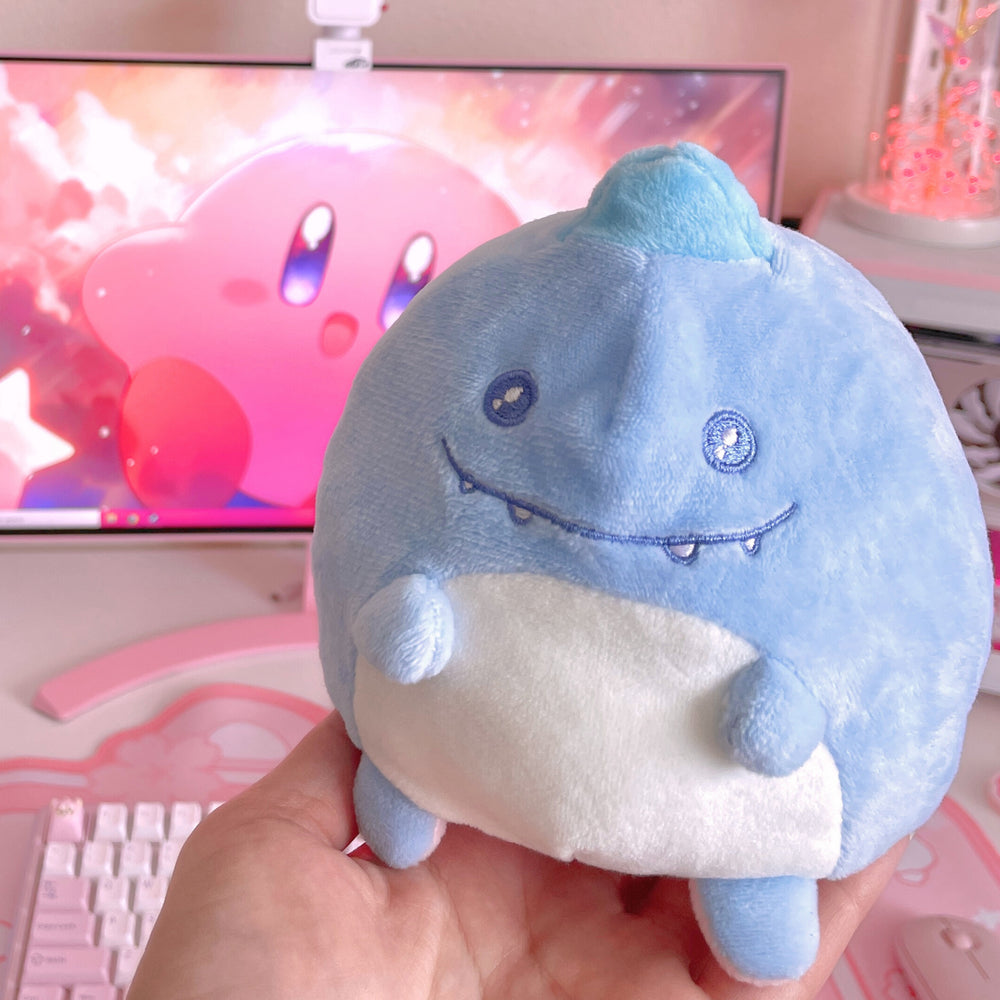 Load image into Gallery viewer, BelugaDesign Dinosaur Plush | Pink Blue Reversible Dino Plushie