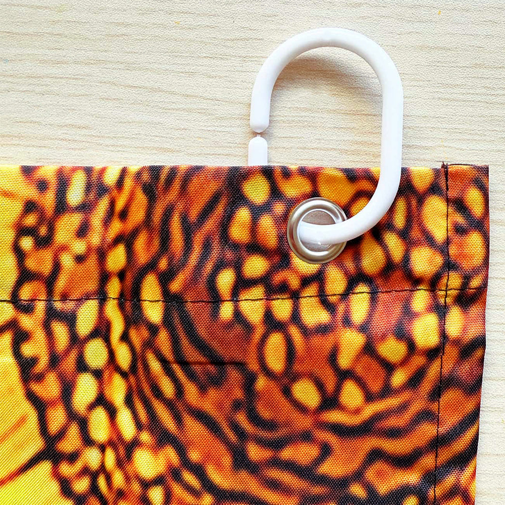 Load image into Gallery viewer, Sunflower Boho Shower Curtain | Black & Yellow Cute Floral Bathroom Decor