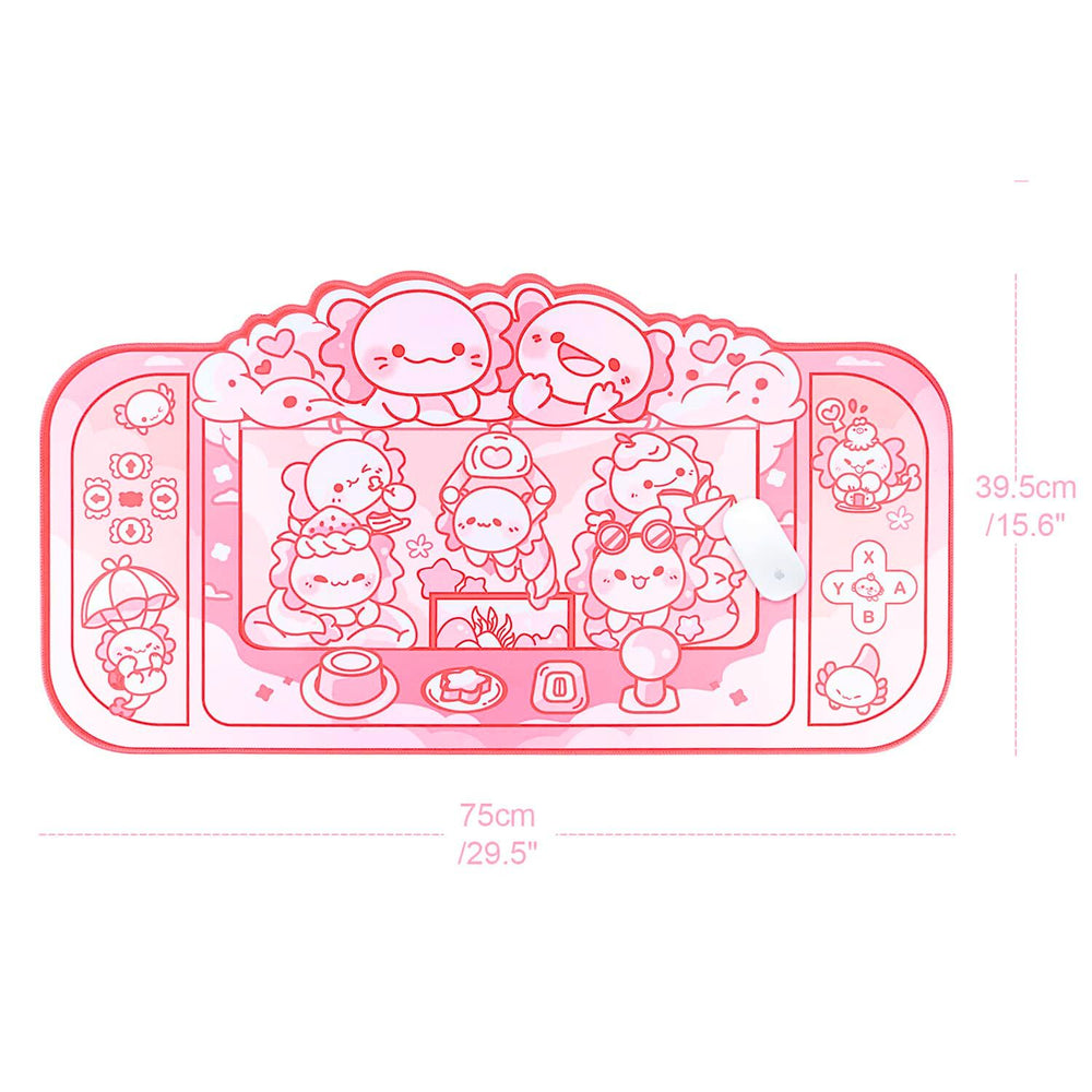 Load image into Gallery viewer, Axolotl Desk Mat | Kawaii Cute Anime Pink Mouse Pad