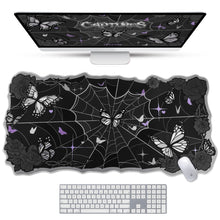 Load image into Gallery viewer, Butterfly Desk Pad | Rose Spider Web Halloween Witch Gothic Mousepad