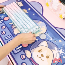 Load and play video in Gallery viewer, Space Dog Desk Mat Large Mouse Pad