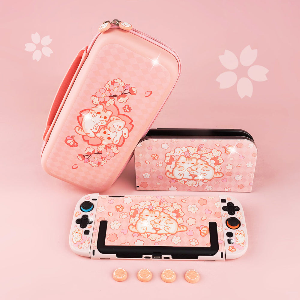 Load image into Gallery viewer, Sakura Cat Bundle for Nintendo Switch 2 | Kawaii Pink Anime Switch 2 Accessories