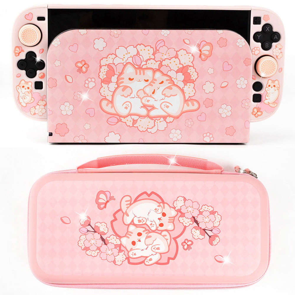 Load image into Gallery viewer, Sakura Cat Bundle for Nintendo Switch 2 | Kawaii Pink Anime Switch 2 Accessories
