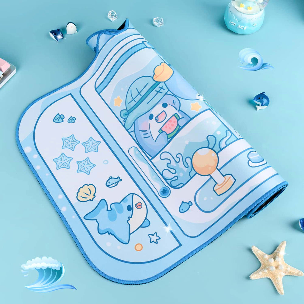 Load image into Gallery viewer, Shark Desk Pad - Cute Blue Ocean Mousepad