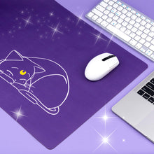 Load image into Gallery viewer, Moon Anime Desk Pad - Large Pink Purple Cat Luna Mat Mousepad