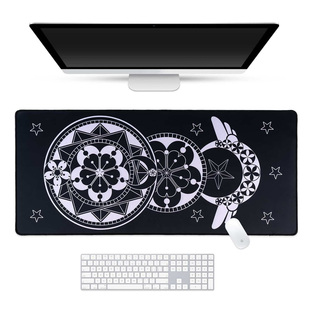 Load image into Gallery viewer, Cardcaptor Sakura Desk Mat - Constellation Star Black and Pink  Mousepad
