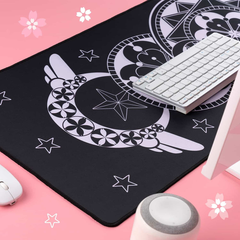 Load image into Gallery viewer, Cardcaptor Sakura Desk Mat - Constellation Star Black and Pink  Mousepad