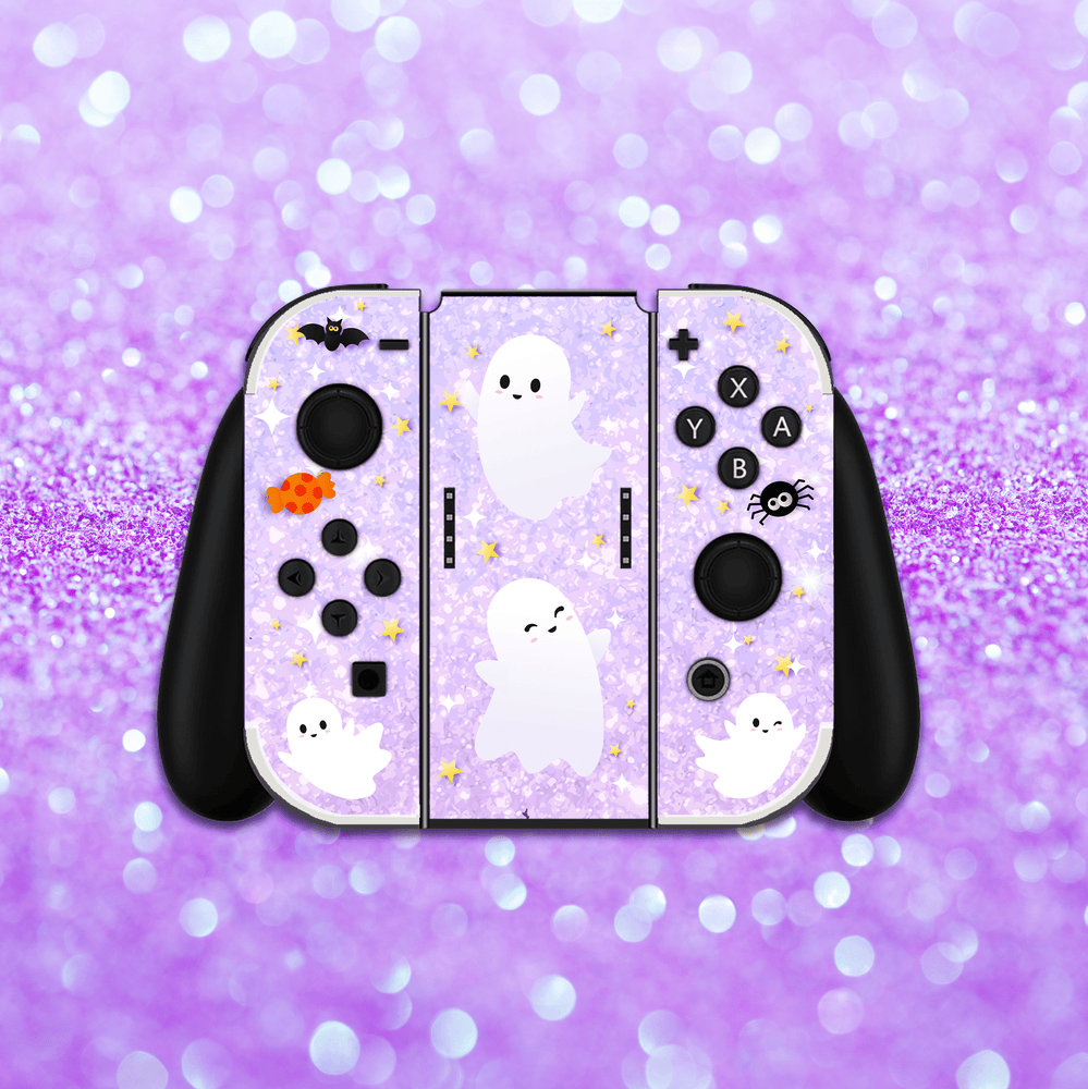 Load image into Gallery viewer, Ghost Skin - Purple Halloween Nintendo Switch OLED Standard Lite Skin