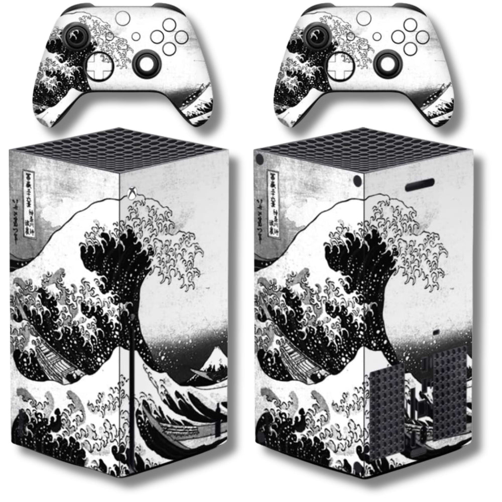 Load image into Gallery viewer, Wave Xbox Skin | Japanese Black White Vinyl for Xbox Series S or X