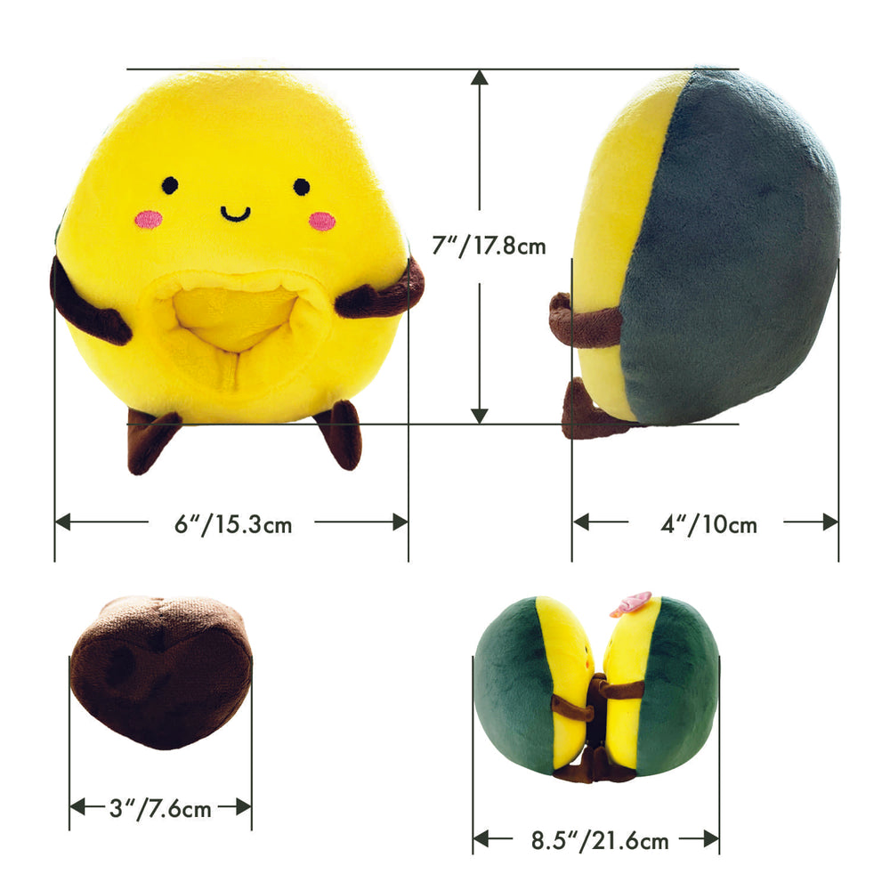 Load image into Gallery viewer, Avocado Plush | Reversible Green Brown Kawaii Plushie
