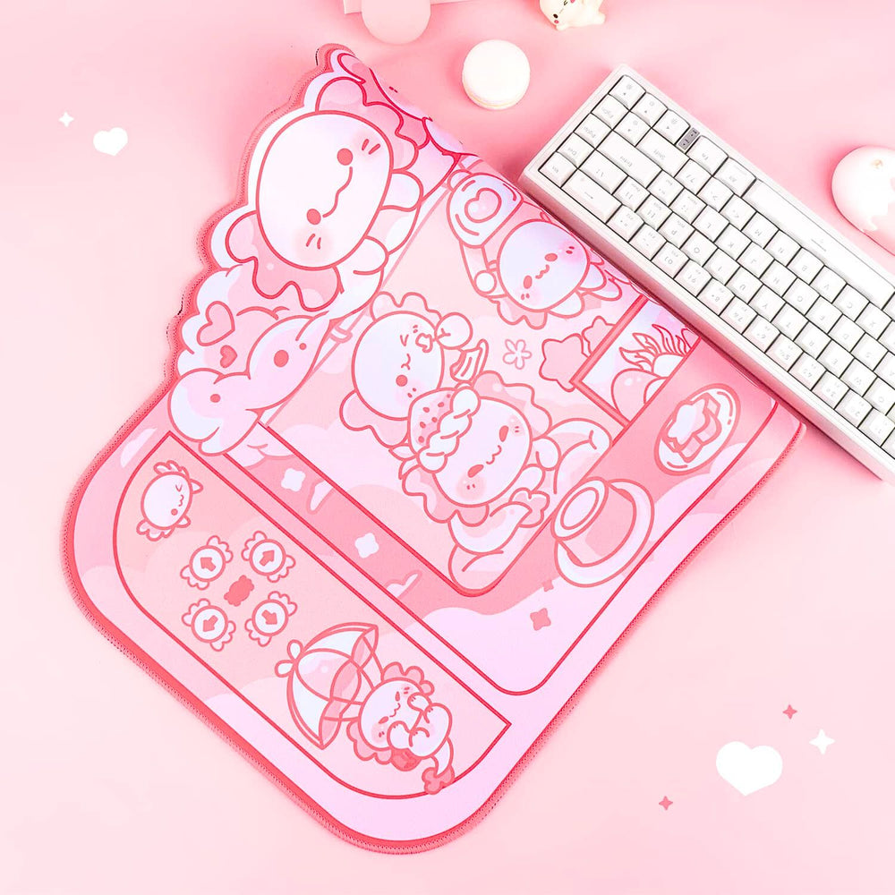 Load image into Gallery viewer, Axolotl Desk Mat | Kawaii Cute Anime Pink Mouse Pad
