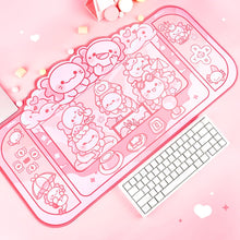 Load image into Gallery viewer, Axolotl Desk Mat | Kawaii Cute Anime Pink Mouse Pad
