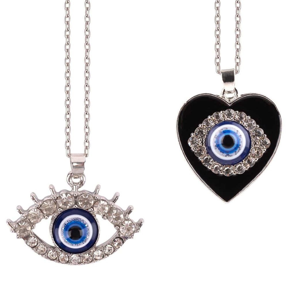 Load image into Gallery viewer, Evil Eye Necklaces - 2 Pack Protection Jewelry
