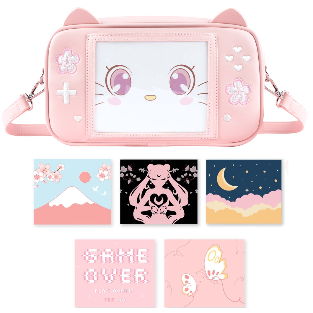 Sakura Game Purse - Kawaii Pink 6 Cards Handbag