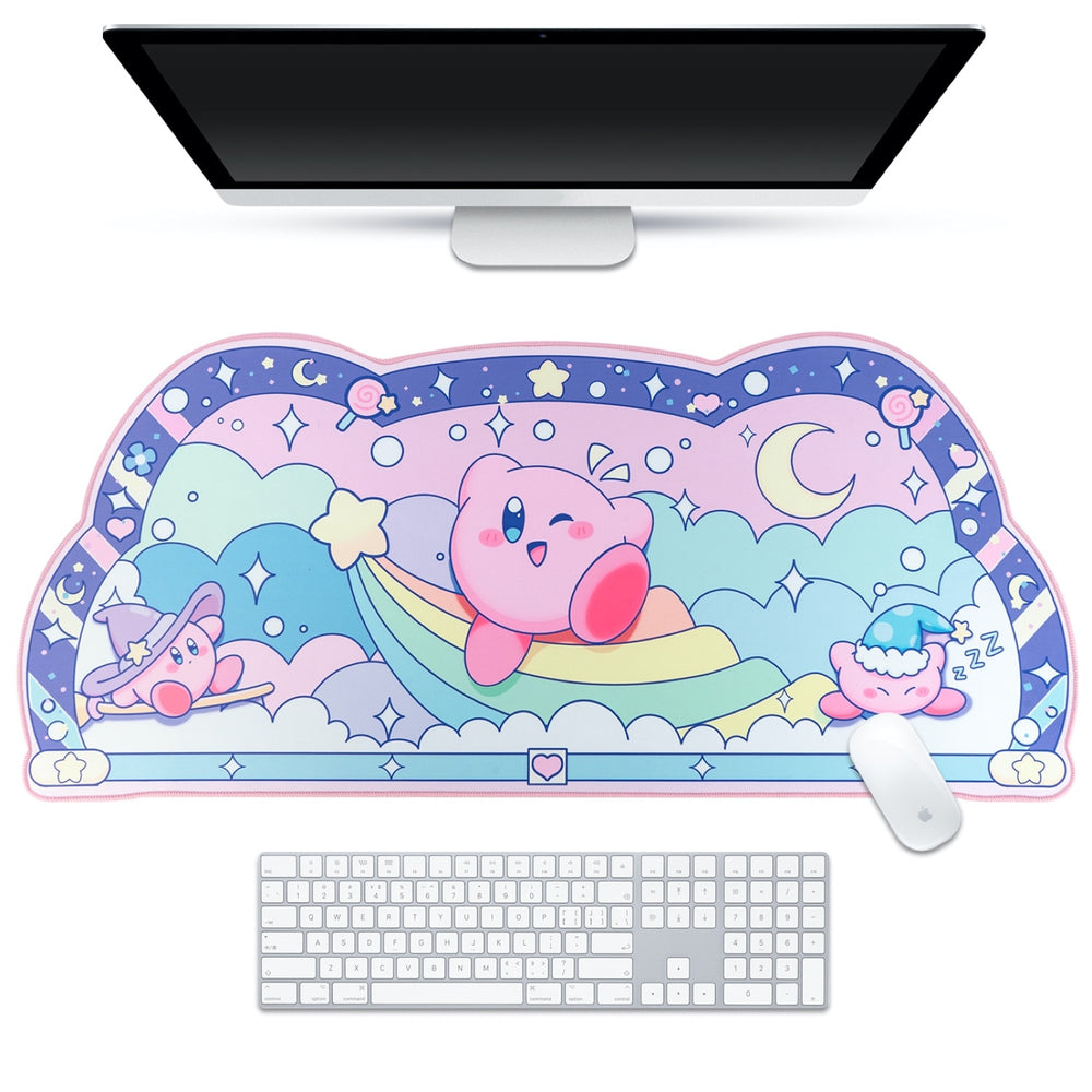 Load image into Gallery viewer, Kirby Desk Mat - Large Blue Anime Mousepad
