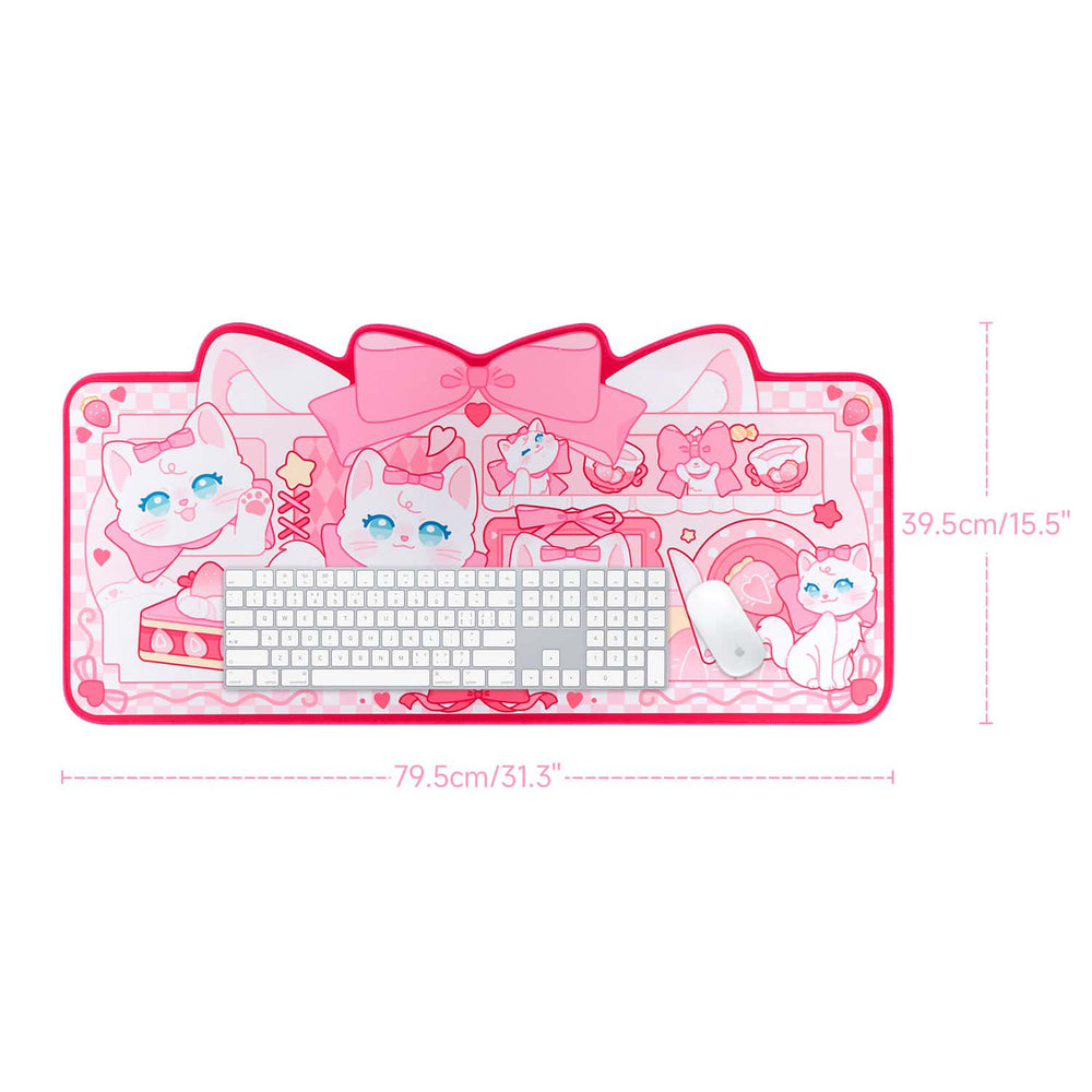 Load image into Gallery viewer, Marie Cat Kawaii Desk Mat – Pink Cute Anime Mouse Pad
