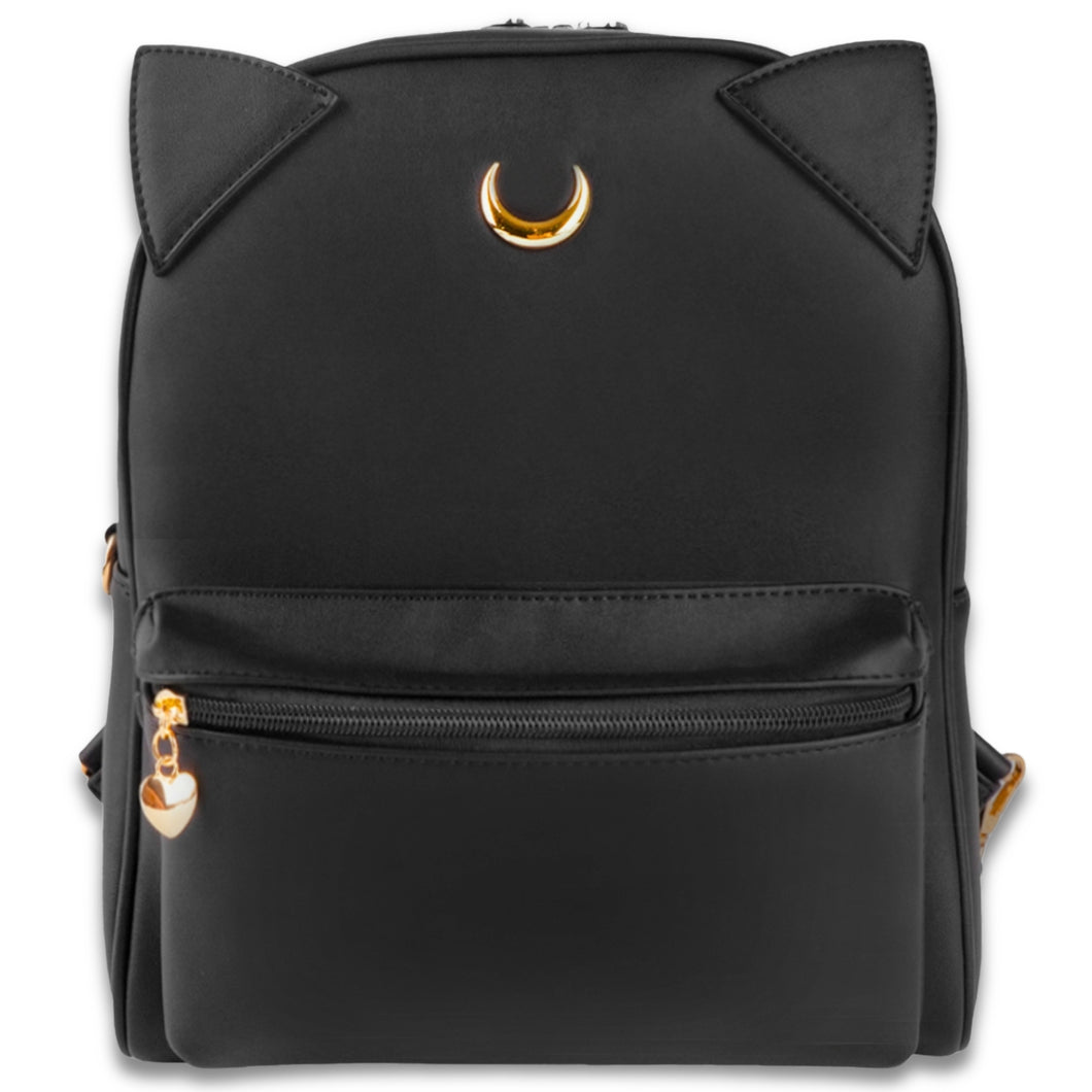 BelugaDesign Moon Backpack - Cute Black Anime Cat Ears