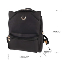 Load image into Gallery viewer, BelugaDesign Moon Backpack - Cute Black Anime Cat Ears
