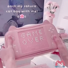 Load and play video in Gallery viewer, Sakura Game Purse - Kawaii Pink 6 Cards Handbag
