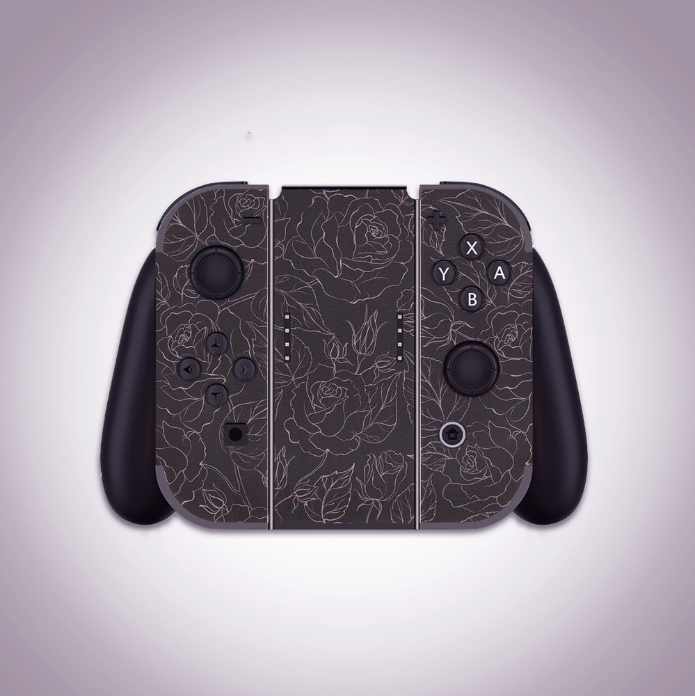 Load image into Gallery viewer, Black Rose Skin | Flower Nintendo Switch OLED or Lite Wrap
