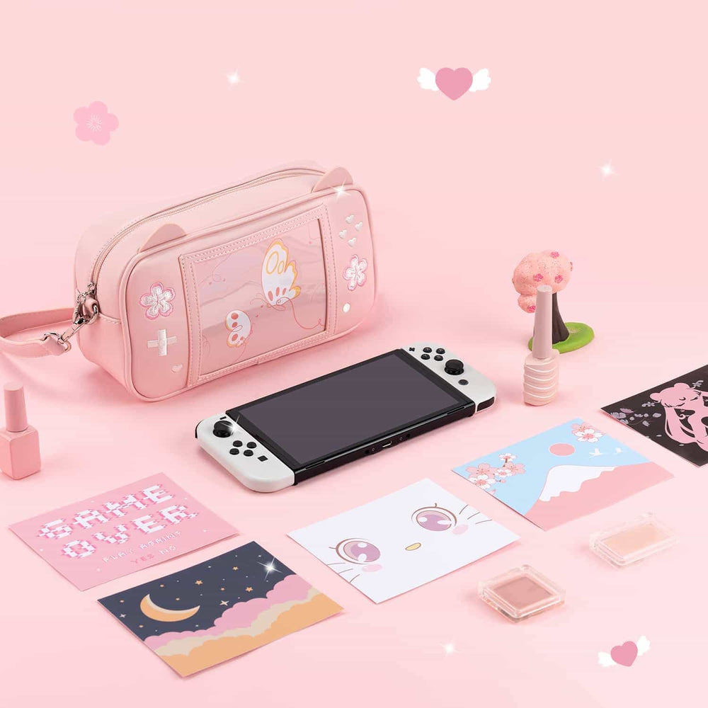 Load image into Gallery viewer, Sakura Game Purse - Kawaii Pink 6 Cards Handbag
