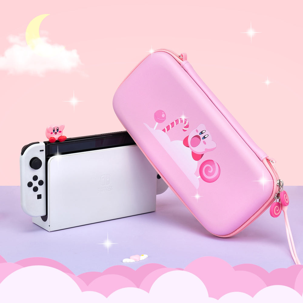 Load image into Gallery viewer, Kirby Bundle – Kawaii Pink Nintendo Switch Standard, Lite, OLED Case Carry Grips
