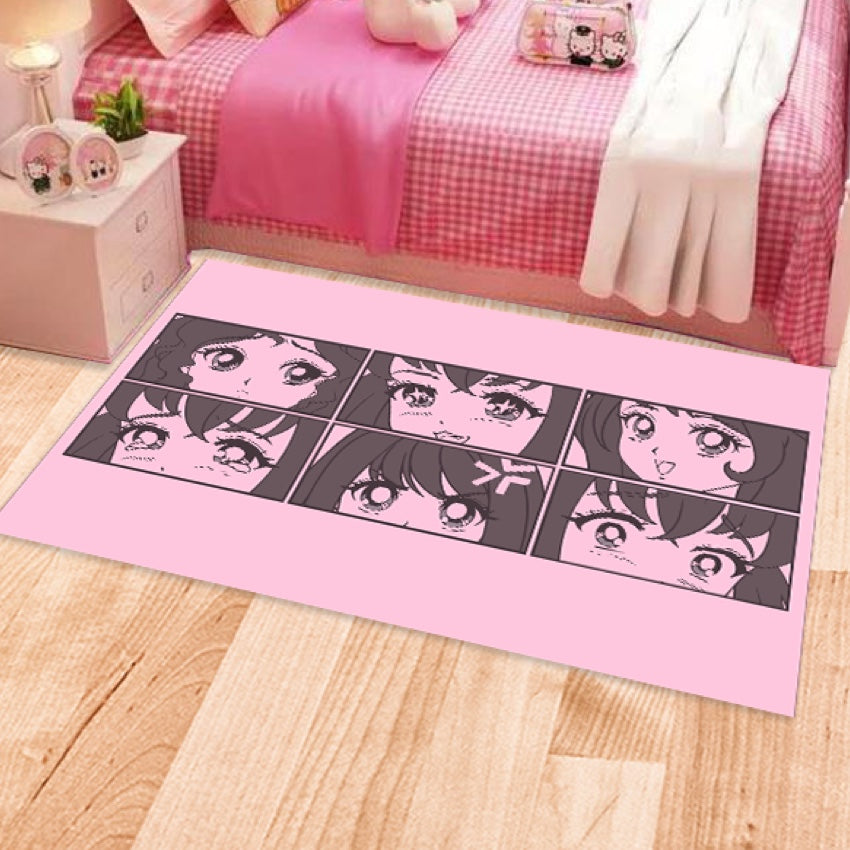 Load image into Gallery viewer, Anime Eyes Carpet Mat - Large Rectangular Rug
