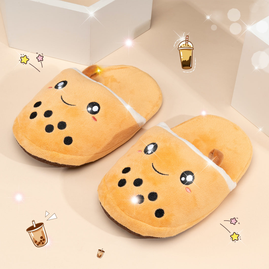 Boba Womens Slippers - Cute Anime Kawaii Bubble Tea