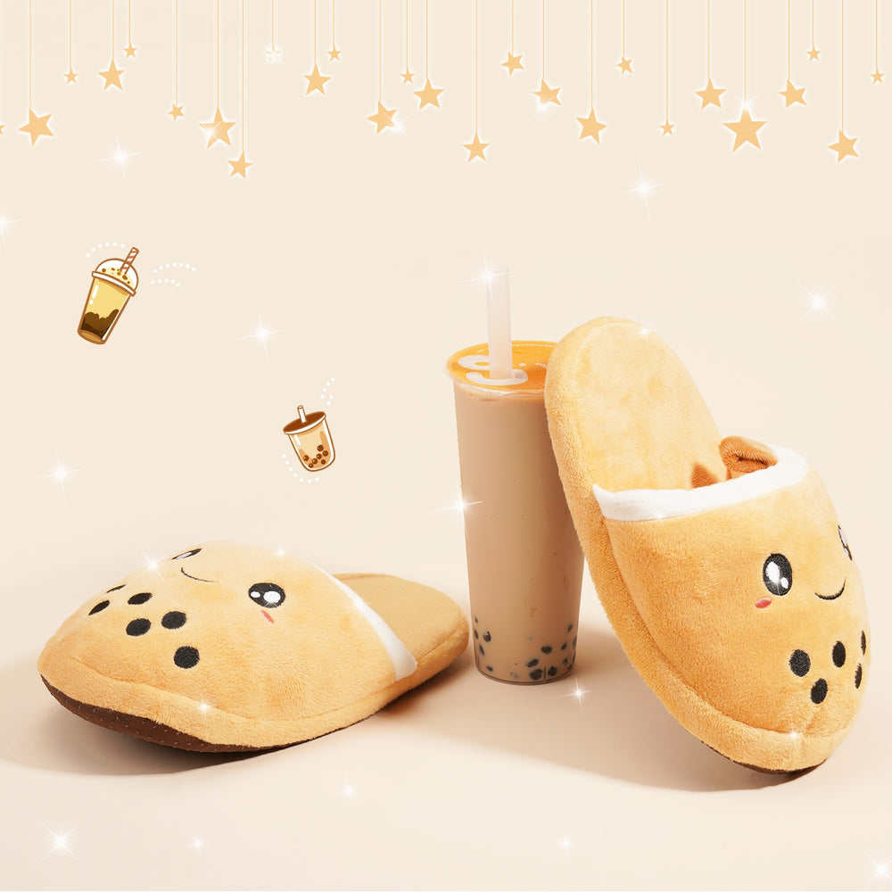 Load image into Gallery viewer, Boba Womens Slippers - Cute Anime Kawaii Bubble Tea
