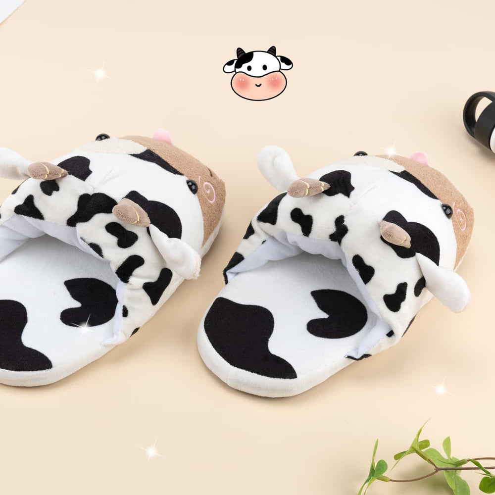 Load image into Gallery viewer, Cow Slippers - Cute Adult Womens Medium Slides
