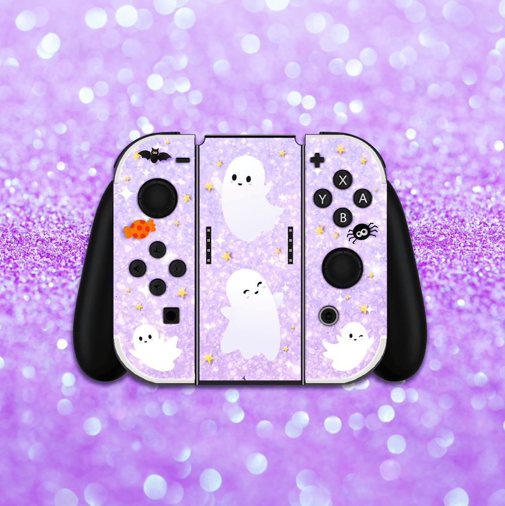 Load image into Gallery viewer, Ghost Skin - Purple Halloween Nintendo Switch OLED Standard Lite Skin
