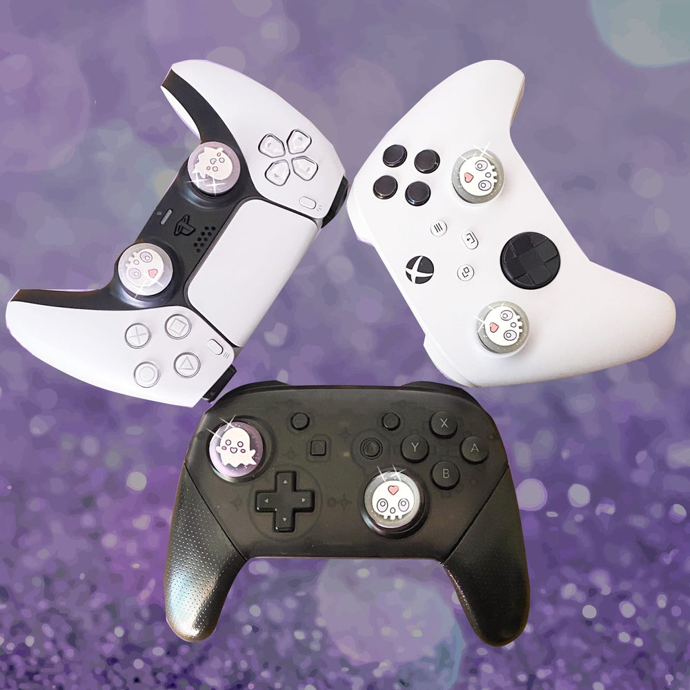 Load image into Gallery viewer, Ghost Thumb Grips - Glitter Clear for PS5 PS Xbox Pro Controller
