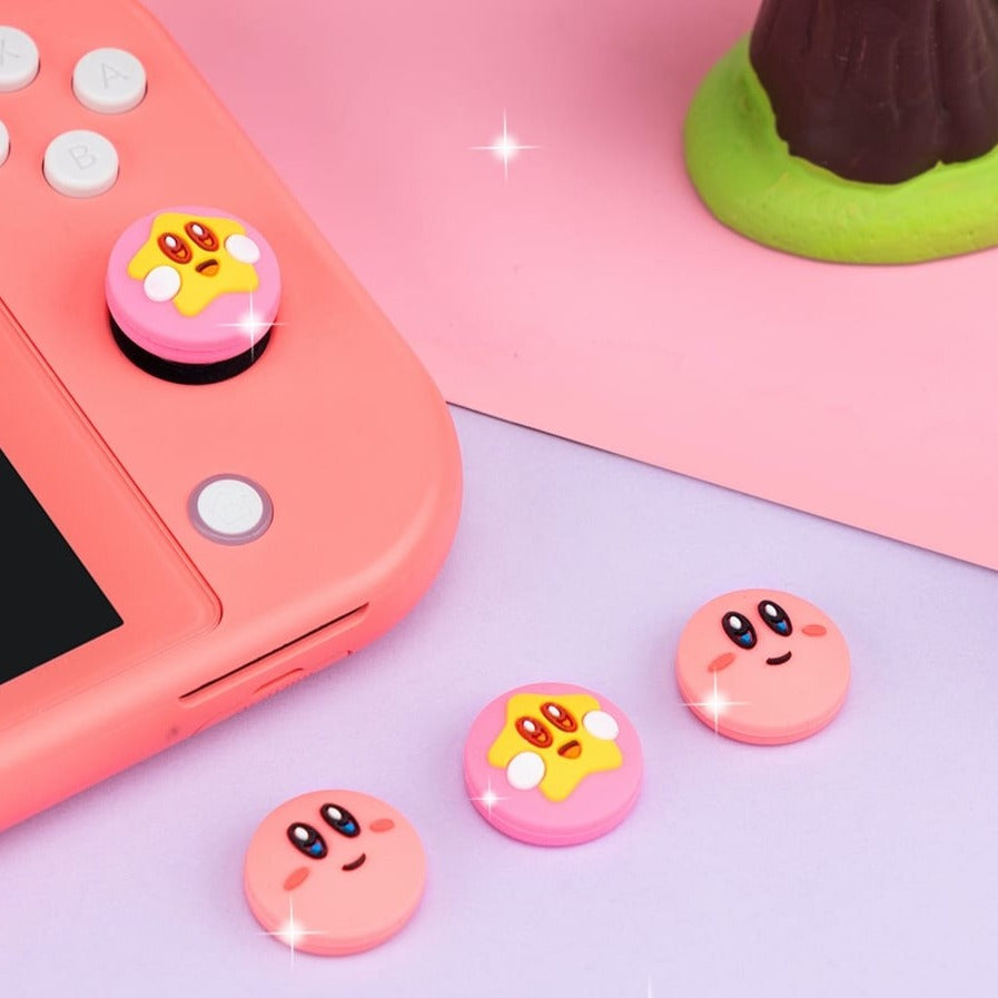 Load image into Gallery viewer, Kirby Thumb Grips - Cute Pink Anime Button Caps for Nintendo Switch Standard OLED Lite
