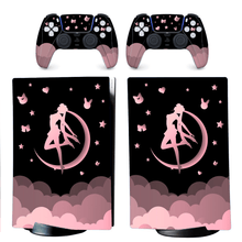 Load image into Gallery viewer, Moon Anime PS5 Skin - Pink Black Anime Wrap Disc Digital
