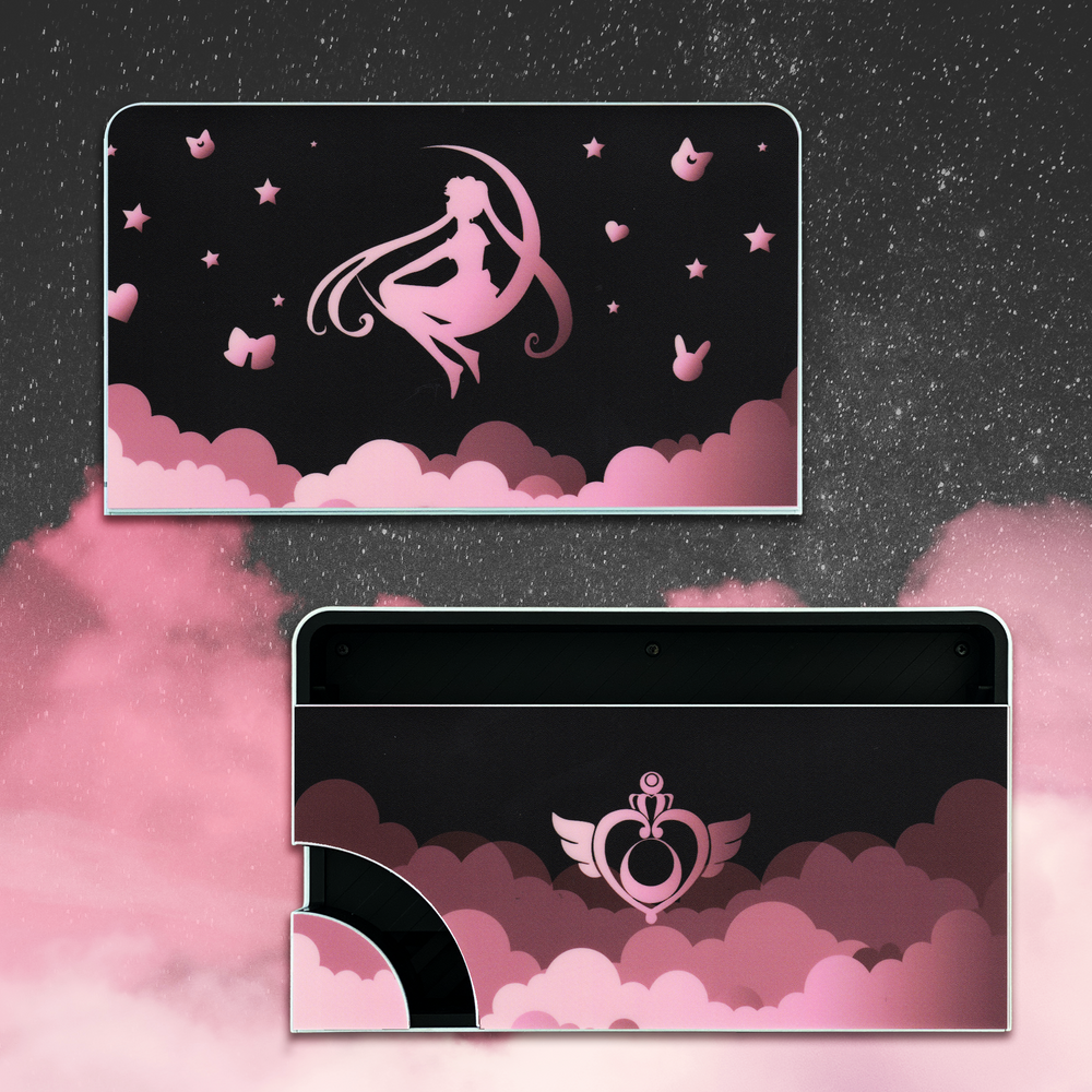 Load image into Gallery viewer, Moon Anime Skin - Black Pink Anime Cute Nintendo Switch OLED Wrap
