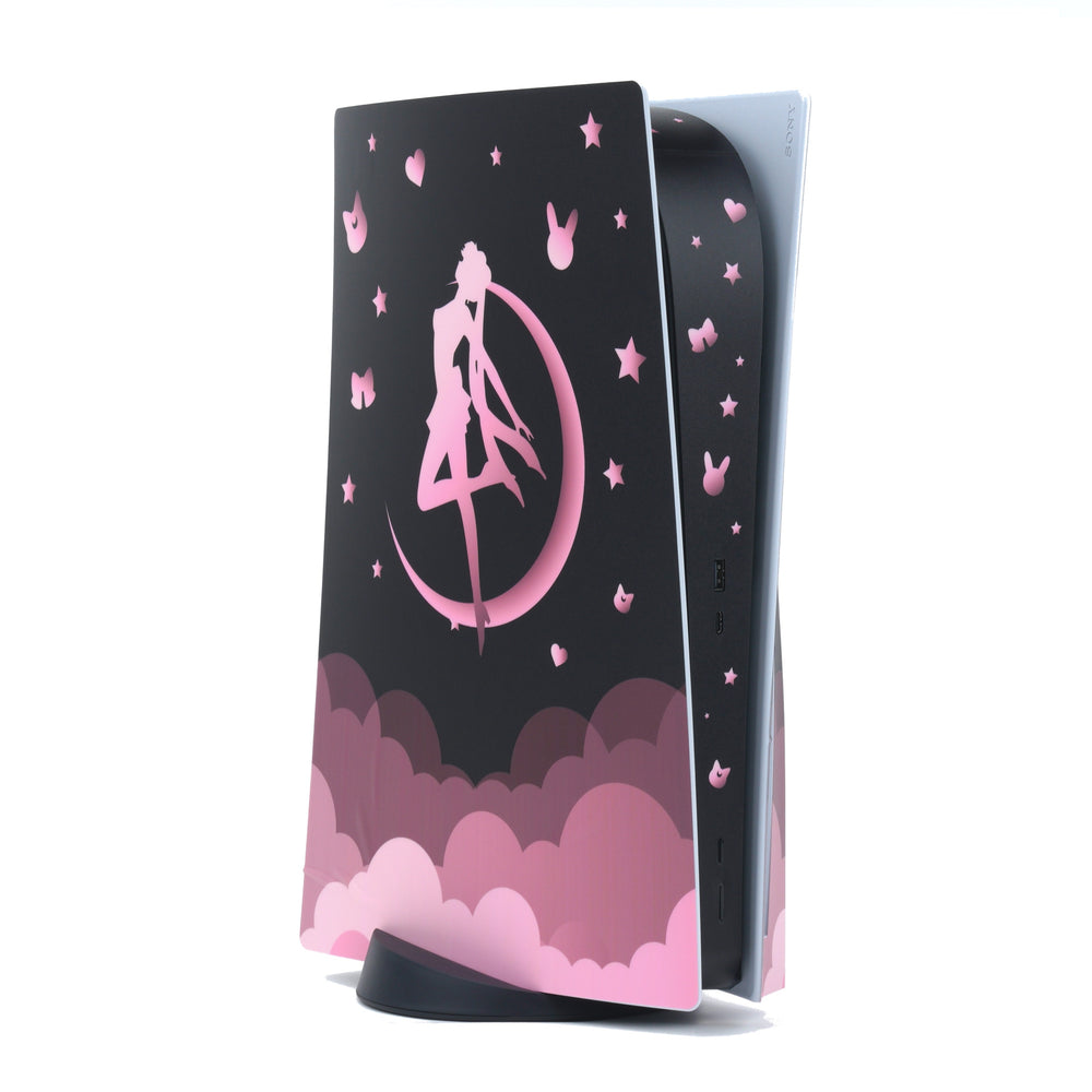 Load image into Gallery viewer, Moon Anime PS5 Skin - Pink Black Anime Wrap Disc Digital
