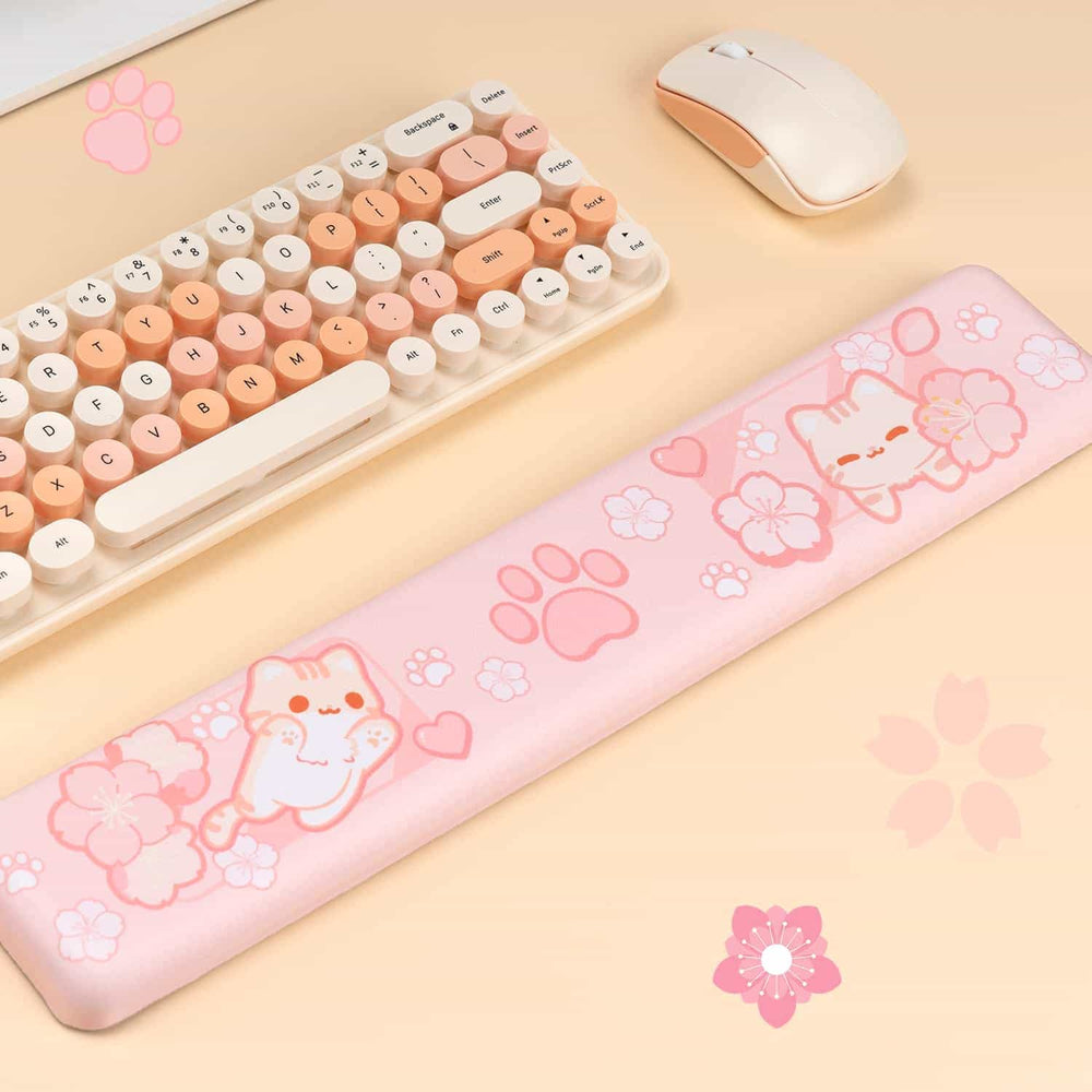 Load image into Gallery viewer, Sakura Cat Mousepad - Kawaii Desk Mat Mouse Pad with Wrist Support
