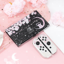 Load image into Gallery viewer, Sakura Cat Glitter Switch Standard OLED Case - Moon Clear Pink Kawaii
