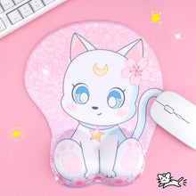 Load image into Gallery viewer, Cat Mouse Pad - Moon Anime Mousepad with Wrist Support
