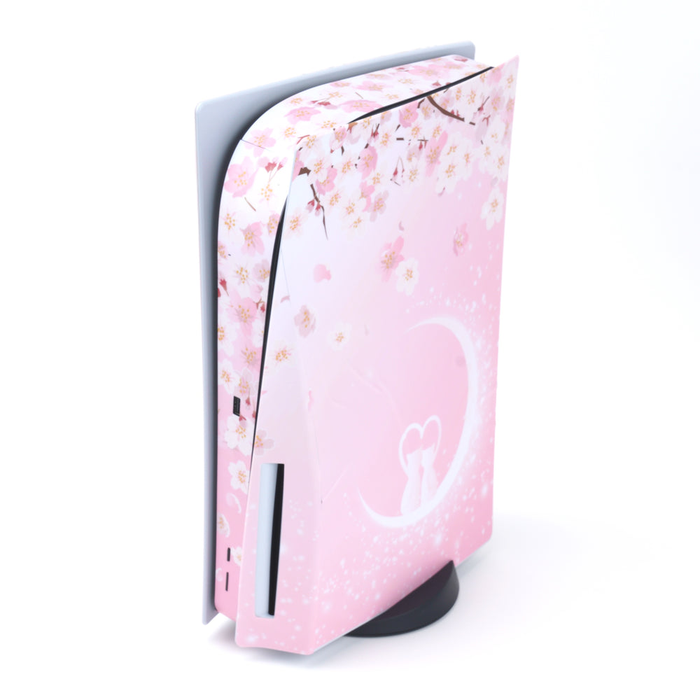 Load image into Gallery viewer, Sakura Cat PS5 Skin - Pink Cute Vinyl Wrap Sticker Sony Playstation 5
