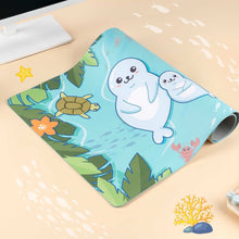 Load image into Gallery viewer, Seal Desk Mat - Blue Beach Waterproof Mousepad
