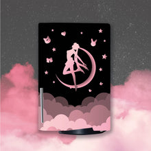 Load image into Gallery viewer, Moon Anime PS5 Skin - Pink Black Anime Wrap Disc Digital
