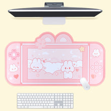 Load image into Gallery viewer, Bunny Pink Desk Mat - Cute Gaming Nintendo Switch Pad
