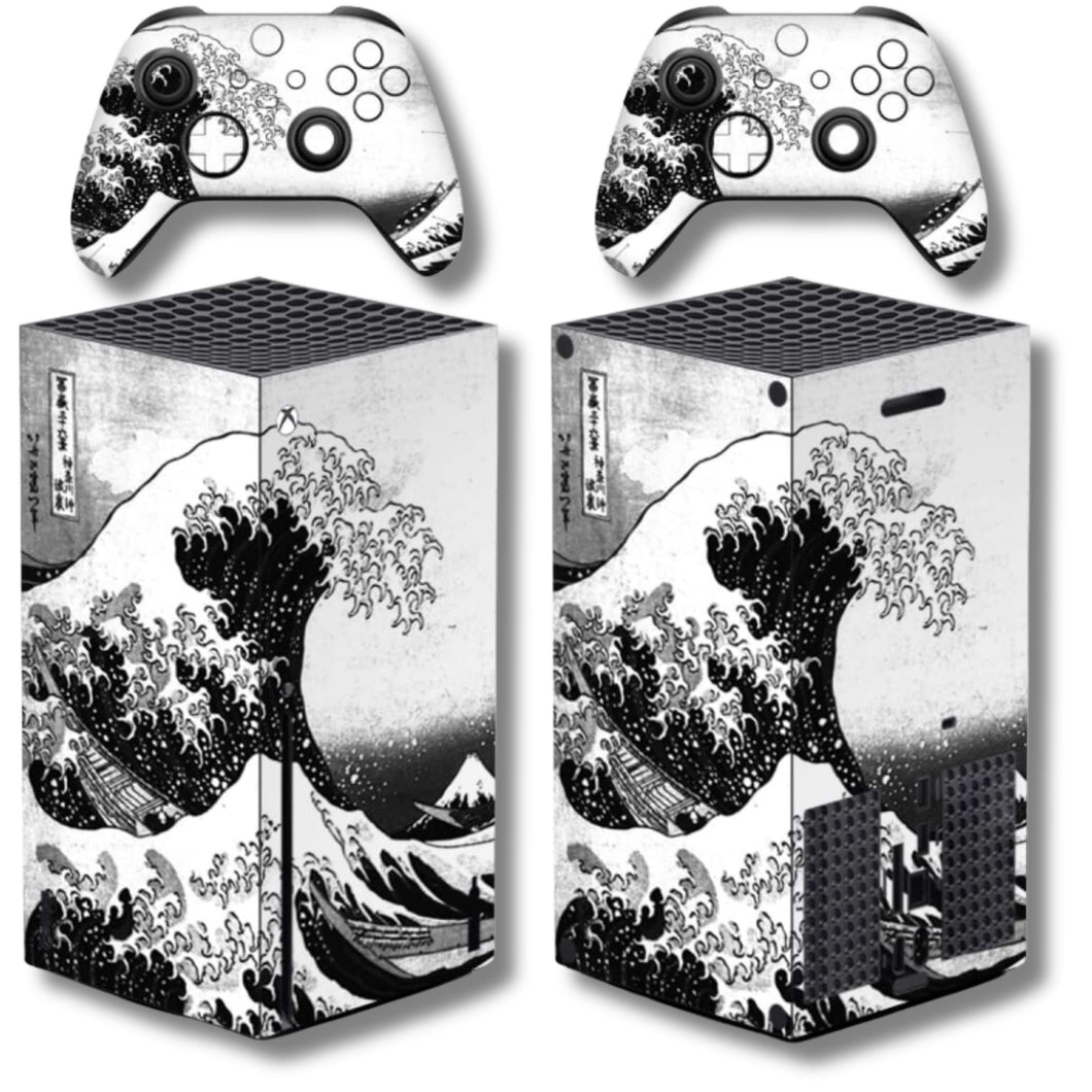 Wave Xbox Skin | Japanese Black White Vinyl for Xbox Series S or X